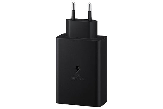 Samsung Original 65W Tri Port,Type-C & USB-A,Super Fast Charger (Cable not Included),Black,Tablet