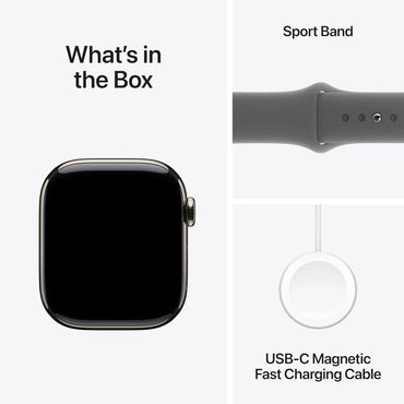 Apple Watch Series 10 GPS + Cellular 42mm – Natural Titanium, Stone Grey