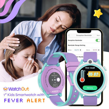 WatchOut Next-Gen+ Smart Watch for Kids, GPS Watch for Kid Tracker, with Sim Slot 5G, Video & Voice Calling, Heart Rate & Fever Alert, SOS Emergency Alerts, Smart Watch for Kids 3-13