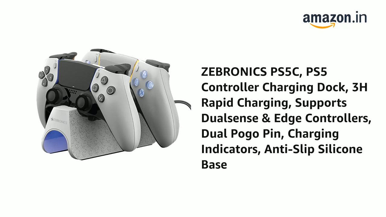 ZEBRONICS PS5C, PS5 Controller Charging Dock, 3H R