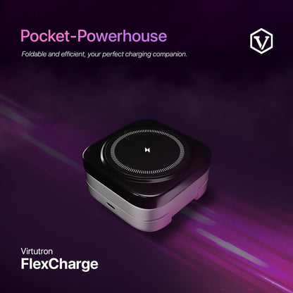 Virtutron 15W Collapsible Wireless Charging Pad |Wireless Charger |Type C Charging, Compatible for iPhone 15/15 Pro/ 15 Pro Max/15 Plus/14/13/12 Samsung Galaxy S22 Ultra/S22+/S22/S21 Ultra (Black)