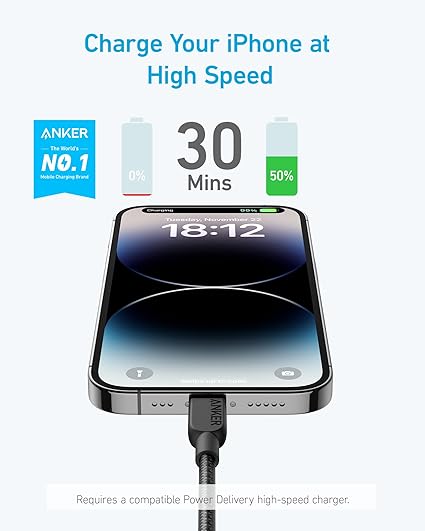 Anker USB-C to Lightning Cable, 541 Cable (Phantom