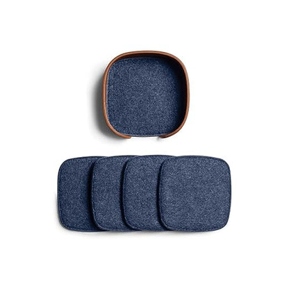 DailyObjects Felt Desk Trio Bundle with Desk Mat|Coaster|Orb Mouse Pad - Limited Edition - Blue