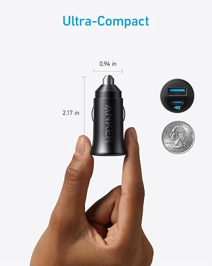 Anker USB-C Car Charger, 30W 2-Port Type-C Car Ada