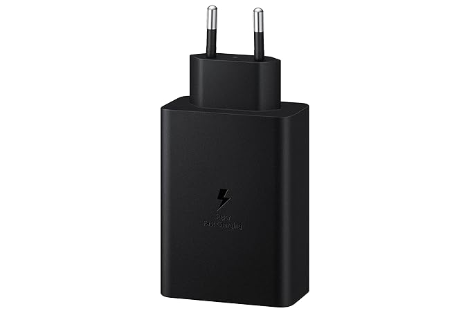 Samsung Original 65W Tri Port,Type-C & USB-A,Super Fast Charger (Cable not Included),Black,Tablet