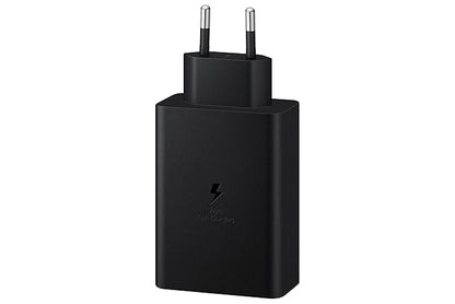 Samsung Original 65W Tri Port,Type-C & USB-A,Super Fast Charger (Cable not Included),Black,Tablet
