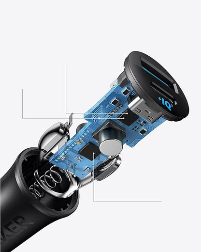 Anker USB-C Car Charger, 30W 2-Port Type-C Car Ada