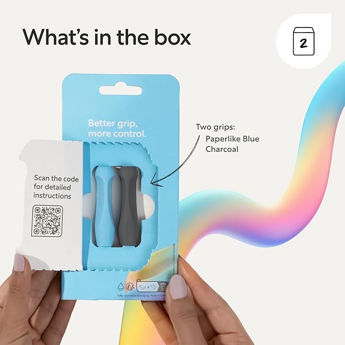 Paperlike's Pencil Grips for Apple Pencil 1st & 2nd Generation, USB-C & Pro - Set of 2 - Ergonomic precision