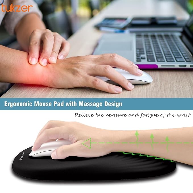 Tukzer Large Ergonomic Mouse Pad Wrist Support wit