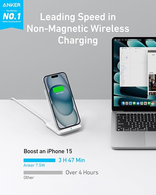 Anker Wireless Charger, PowerWave Stand, Qi-Certif