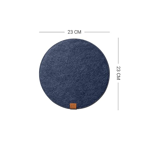 DailyObjects Felt Desk Trio Bundle with Desk Mat|Coaster|Orb Mouse Pad - Limited Edition - Blue