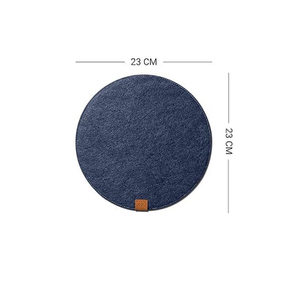 DailyObjects Felt Desk Trio Bundle with Desk Mat|Coaster|Orb Mouse Pad - Limited Edition - Blue