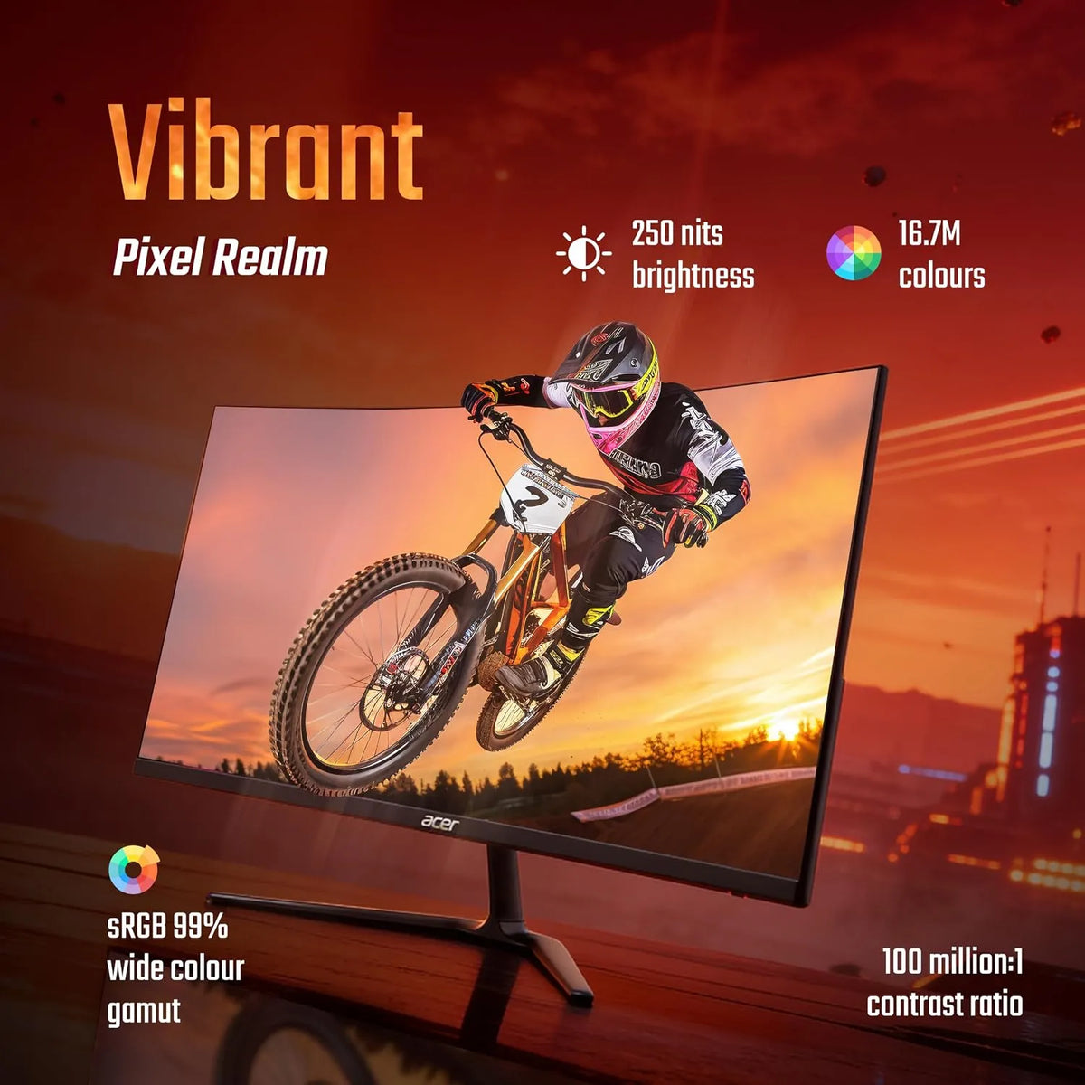 Acer Nitro ED320Q P0 31.5 Inch Curved Gaming Monitor (Open-Box)