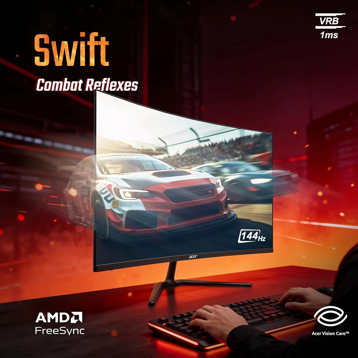 Acer Nitro ED320Q P0 31.5 Inch Curved Gaming Monitor (Open-Box)