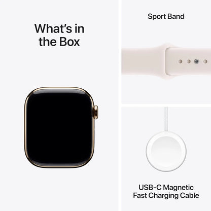 Apple Watch Series 11 GPS + Cellular 46mm – Gold Titanium, Light Blush Sport Band (Open-Box)