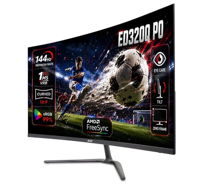 Acer Nitro ED320Q P0 31.5" Curved Gaming Monitor – 144Hz, 1ms & FreeSync (Open-Box)