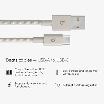 Beats USB-A to USB-C Woven Charging Cable – 1.5m (Open-Box)