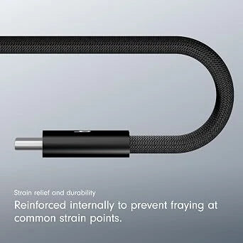 Beats 240W USB-C to USB-C Braided Cable, Fast-charging, Durable/Tangle-free, Compatible with Apple and Android Devices (3m) – Bolt Black (Open-Box)