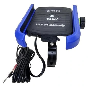 BOBO BM1 Bike Phone Holder Mount – Waterproof with USB 3.0 Charger, Black (Open-Box)