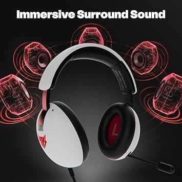 EvoFox Hyperion Gaming Headphones with Mic - 50mm Drivers, Immersive Surround Sound, Retractable Mic (Open-Box)