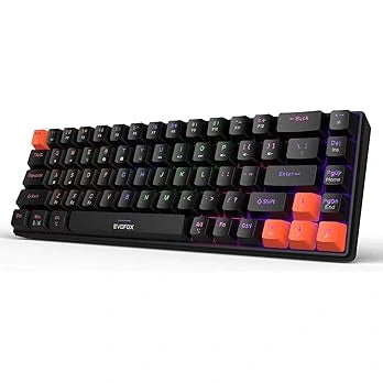 EvoFox Katana S Mini Mechanical Keyboards Wireless Tri-Mode Connectivity Hot-Swappable Red Switches 68-Key Compact (Open-Box)