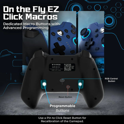 EvoFox Elite X2 Wireless Gaming Controller For PC with 1000Hz Polling Rate, Black (Open-Box)