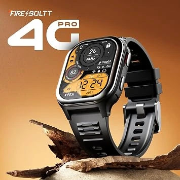 Fire-Boltt 4G Pro Volte Calling Smart Watch 2.02 Inch TFT Display Nano-SIM GPS -Black (Open-Box)