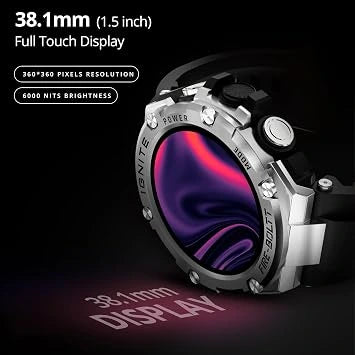 Fire-Boltt Assault Rugged Smartwatch – 1.5" HD Display, Bluetooth Calling, 600mAh Battery, Compass, Heart Rate & SpO2 Monitoring (Open-Box)