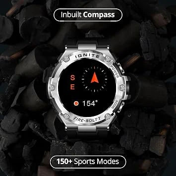 Fire-Boltt Assault Rugged Smartwatch – 1.5" HD Display, Bluetooth Calling, 600mAh Battery, Compass, Heart Rate & SpO2 Monitoring (Open-Box)