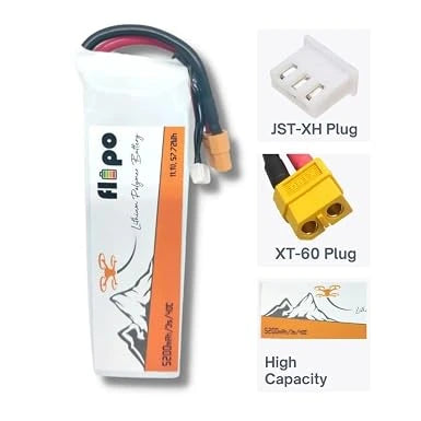 Flipo 5200mAh 3S 40C/80C (11.1V) Lithium Polymer Battery Pack LIPO (Open-Box)