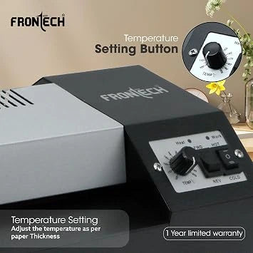 FRONTECH HD-32020 Laminator/Lamination Machine, Adjustable Temperature, Over-Thin Design with 4 Rollers, for Office and Home (LAM-0001) (Open-Box)