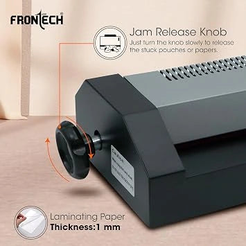 FRONTECH HD-32020 Laminator/Lamination Machine, Adjustable Temperature, Over-Thin Design with 4 Rollers, for Office and Home (LAM-0001) (Open-Box)