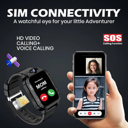 GameSir Safeguard Kids Smart Watch – 4G/5G SIM Calling, GPS, SOS & Video Calling- Black (Open-Box)