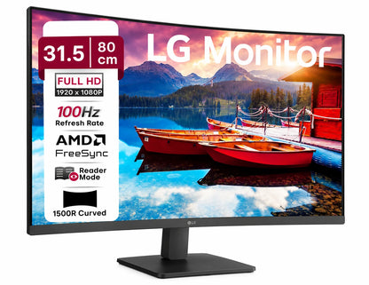 LG 32MR50C 31.5" Curved Monitor – FHD, 100Hz & AMD FreeSync (Open-Box)