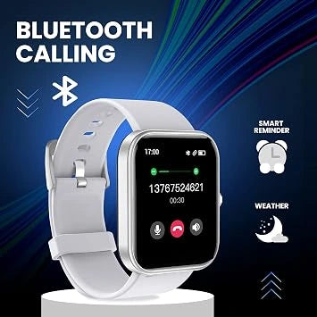 MUSTARD Rock Smart Watch with 1.81" HD Display, Bluetooth Calling, 120+ Sports Mode, Multiple Watch Faces, SpO2, Silver (Open-Box)