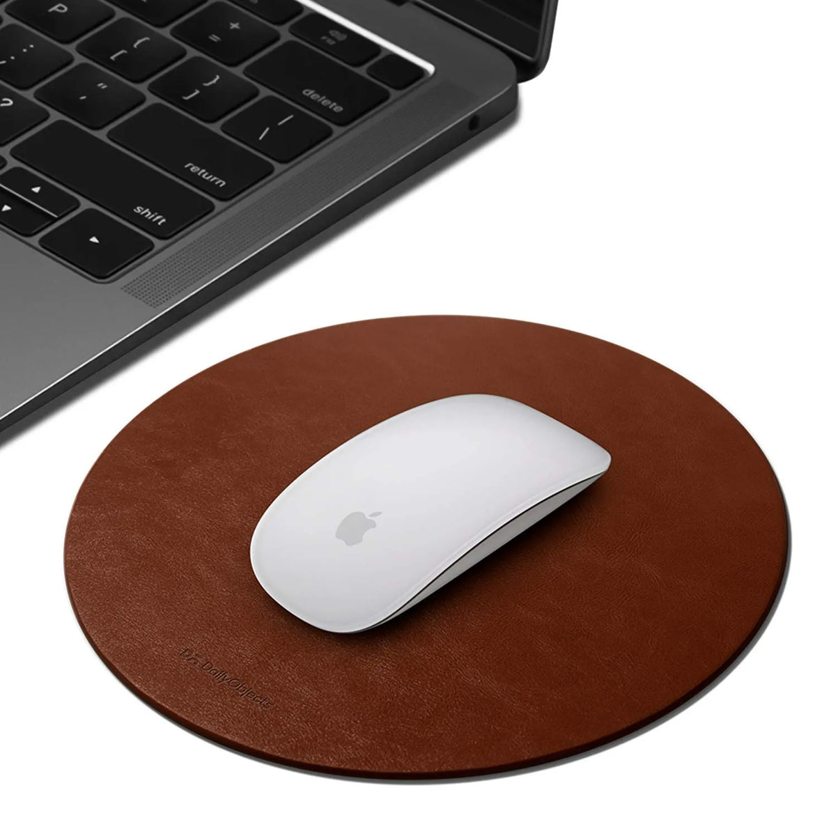 DailyObjects Orb Mouse Pad – Large Vegan Leather, Non-Slip, Tan (Open-Box)