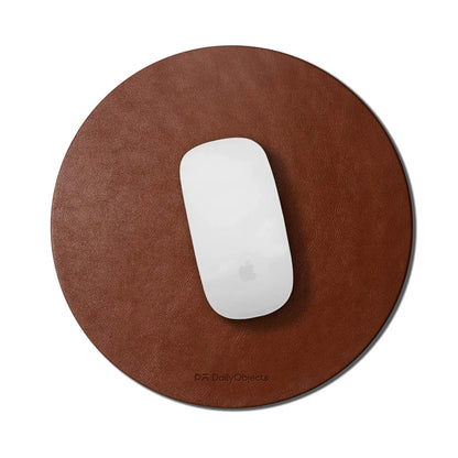 DailyObjects Orb Mouse Pad – Large Vegan Leather, Non-Slip, Tan (Open-Box)