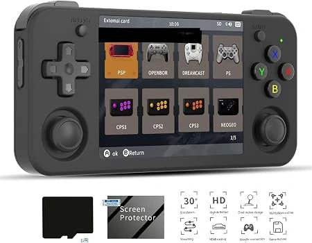 New World RG35XX H Retro Handheld Game Console 3.5 in IPS Screen Built-in 3300mAH Battery 64G TF Card Classic Games Console (Open-Box)