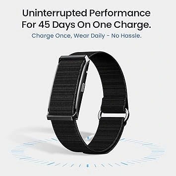 Pebble Newly Launched Qore Fitness Band with 45 Days Battery Life | 100+ Sports Modes | Advanced Health Tracking - Black (Open-Box)