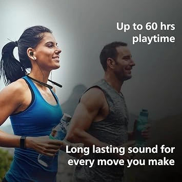 Philips TAN1150BK/94 Wireless Neckband – 60H Playtime, 13mm Bass & ENC (Open-Box)