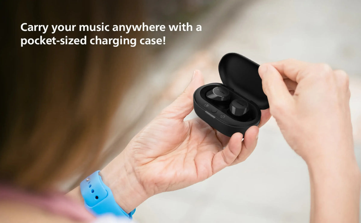 Philips TAT1209BK True Wireless Earbuds with 18H Play Time 10mm Dynamic Drivers ANC and IPX4 Bluetooth Headset (Open-Box)
