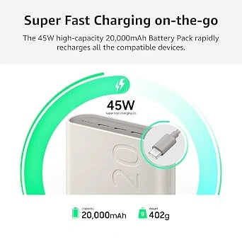 Samsung Galaxy 20000mAh Power Bank, Wired Battery Pack-Gray (Open-Box)