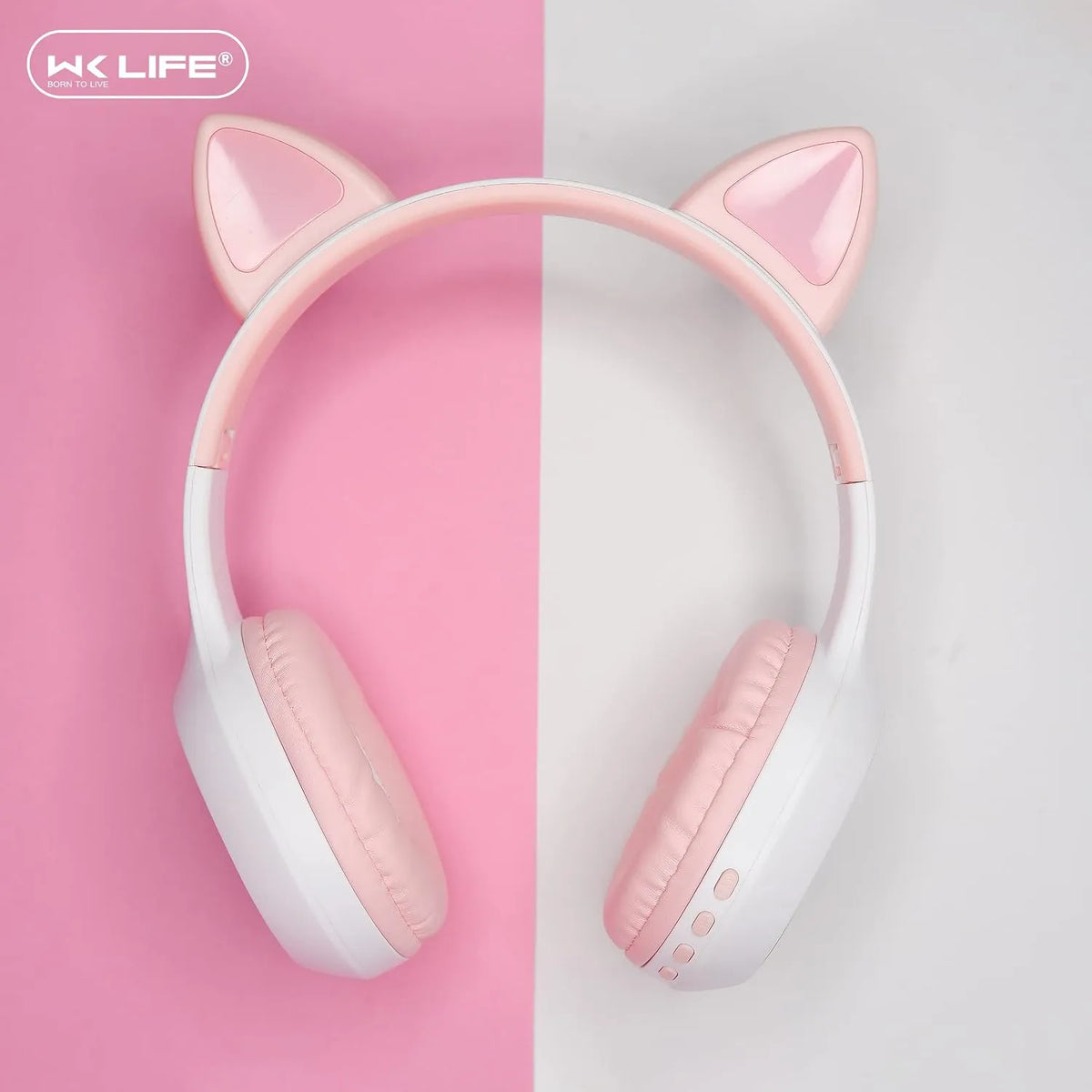 WK LIFE K8 Kids Headphones – Bluetooth 5.3, Cat Ear Design (Open-Box)