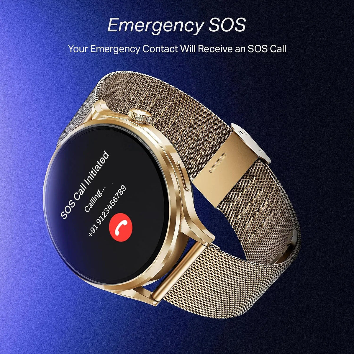 boAt Lunar Discovery Pro Smart Watch – 1.39" Round Display, Metal Build & SOS -Rose Gold (Open-Box)