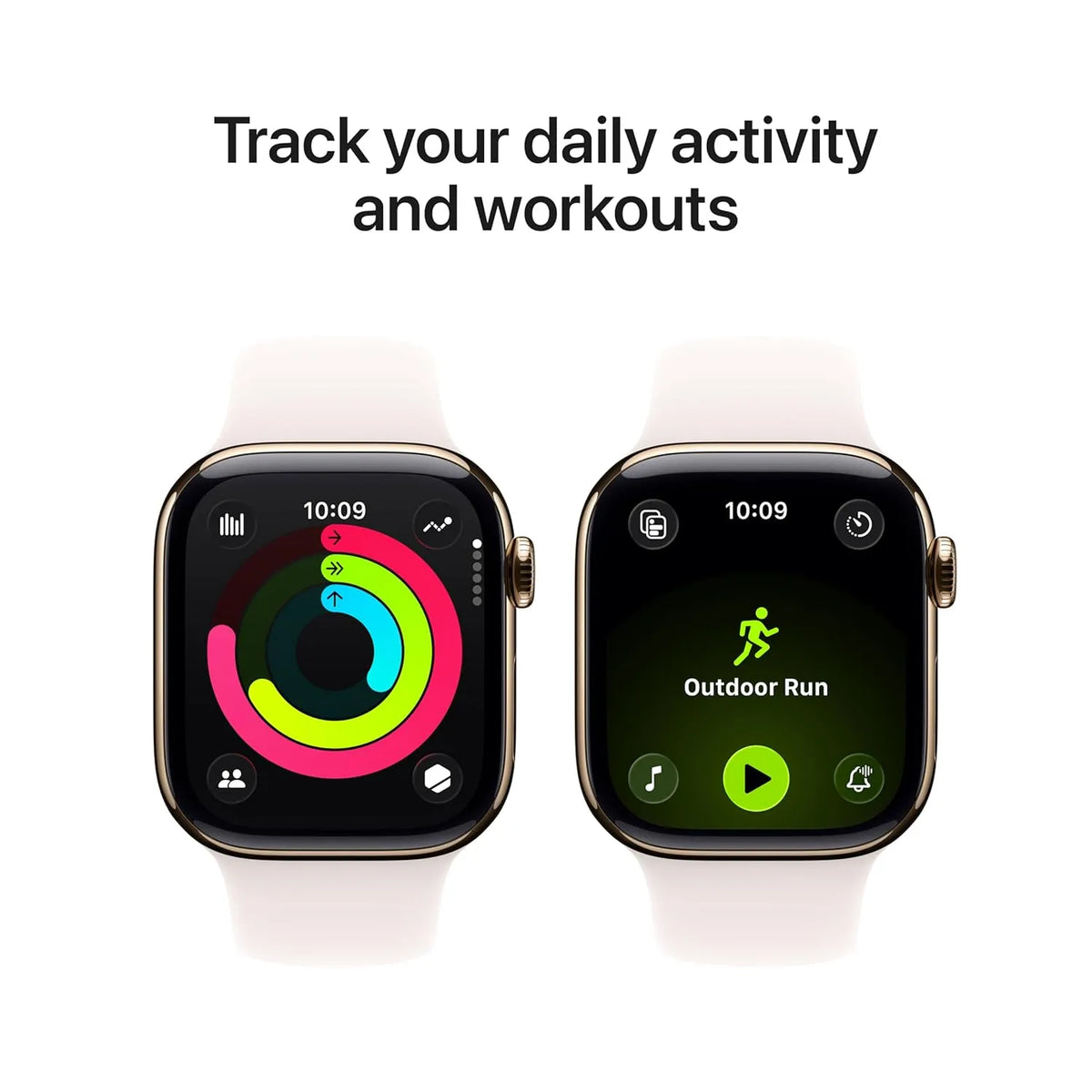 Apple Watch Series 11 GPS + Cellular 42mm Gold Titanium Case with Light Blush Sport Band