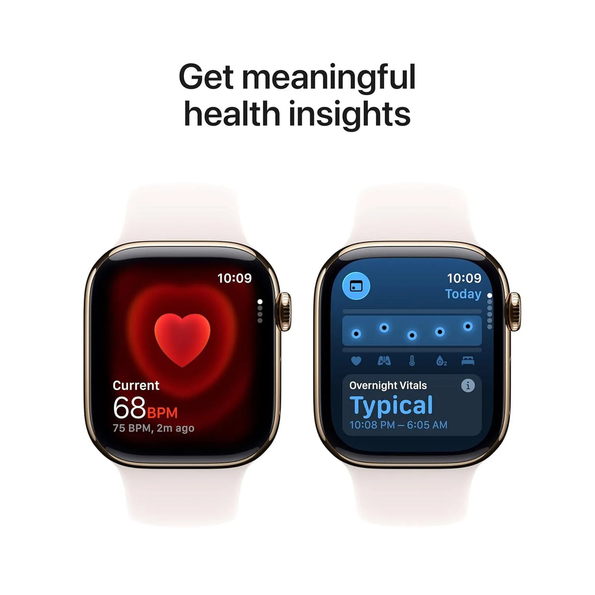 Apple Watch Series 11 GPS + Cellular 42mm Gold Titanium Case with Light Blush Sport Band