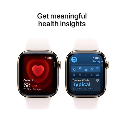 Apple Watch Series 11 GPS + Cellular 42mm Gold Titanium Case with Light Blush Sport Band