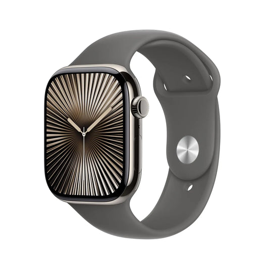 Apple Watch Series 10 GPS + Cellular 42mm – Natural Titanium, Stone Grey