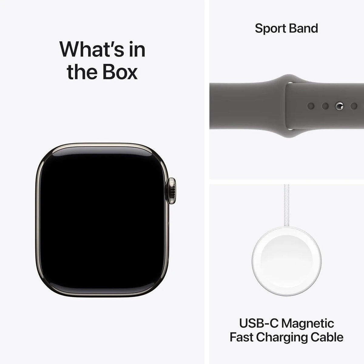 Apple Watch Series 10 GPS + Cellular 42mm – Natural Titanium, Stone Grey