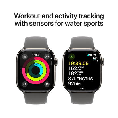 Apple Watch Series 10 GPS + Cellular 42mm – Natural Titanium, Stone Grey